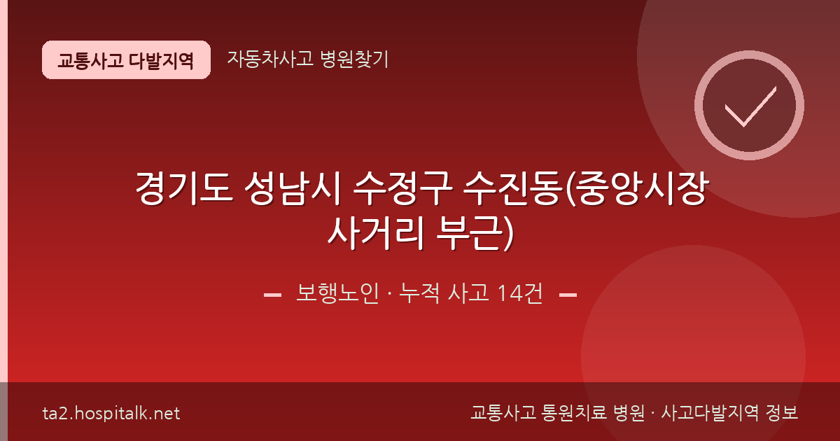 경기도 성남시 수정구 수진동(중앙시장사거리 부근) 보행노인 사고다발지역 정보
