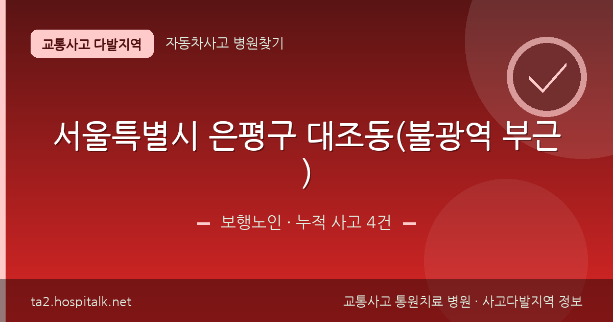 서울특별시 은평구 대조동(불광역 부근) 보행노인 사고다발지역 정보