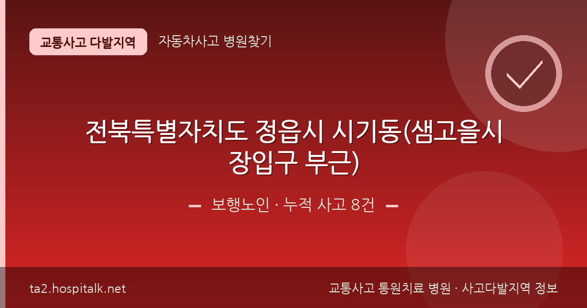 전북특별자치도 정읍시 시기동(샘고을시장입구 부근) 보행노인 사고다발지역 정보