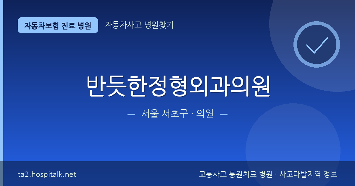 서울 서초구 반듯한정형외과의원 자동차보험 진료 병원 정보