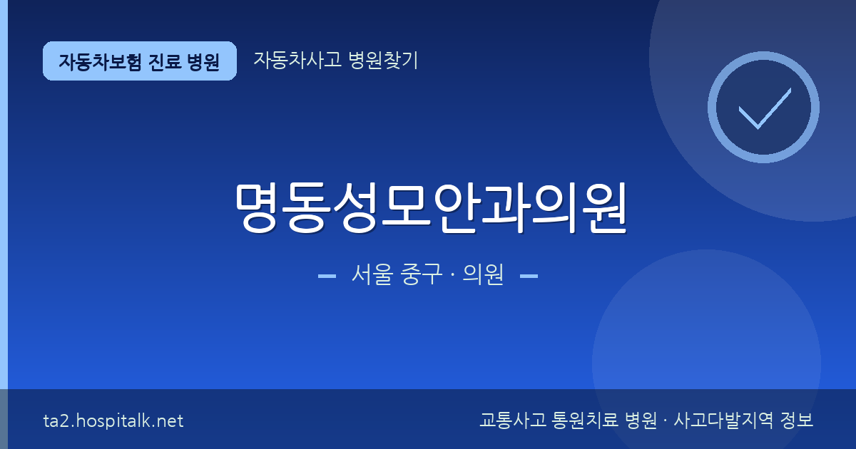 서울 중구 명동성모안과의원 자동차보험 진료 병원 정보