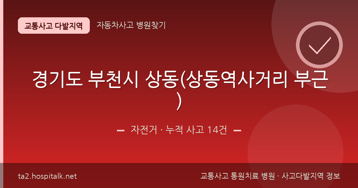 경기도 부천시 상동(상동역사거리 부근) 자전거 사고다발지역 정보