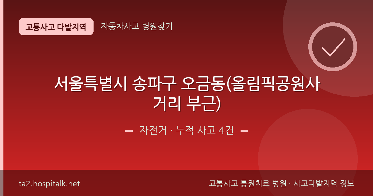 서울특별시 송파구 오금동(올림픽공원사거리 부근) 자전거 사고다발지역 정보