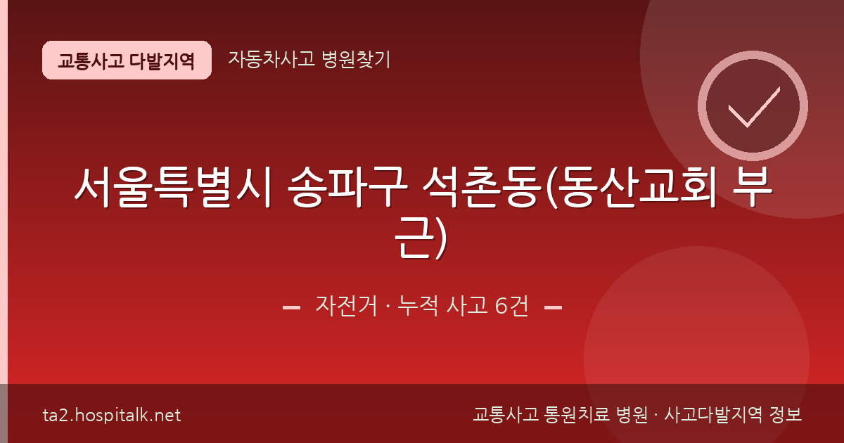서울특별시 송파구 석촌동(동산교회 부근) 자전거 사고다발지역 정보
